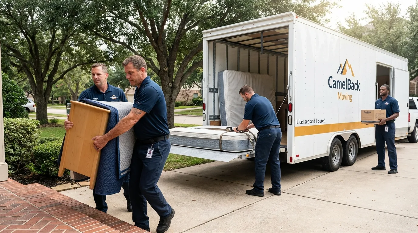 Crew loading residential truck for cross-state move from Blountsville, AL